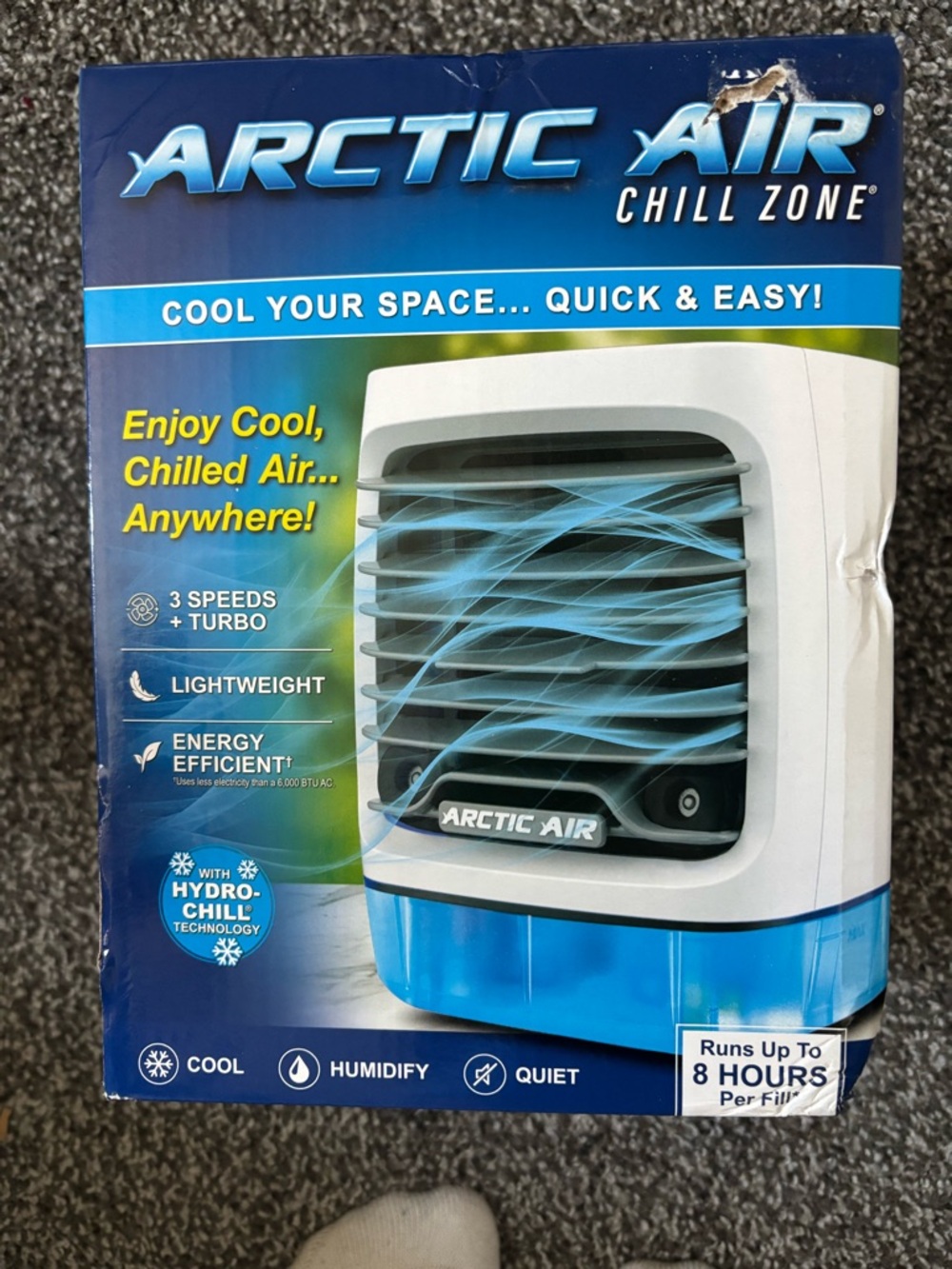 Arctic Air Chill Zone Personal Air Cooler - White & Blue
